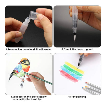 Juego De Lapices De Dibujo 75 Piezas Arte Bocetos Colores Agua Carbón