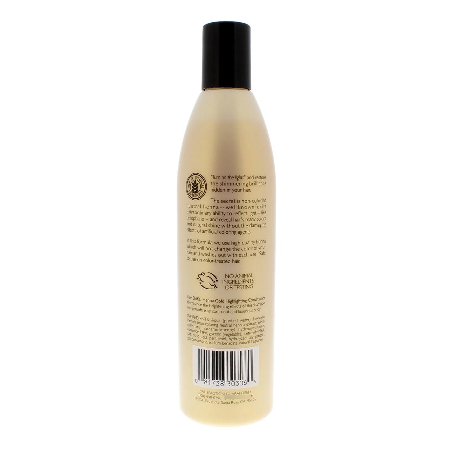 Champú Resaltador Henna Dorada Brillo Natural Cuerpo Lujoso 12.6 Onzas