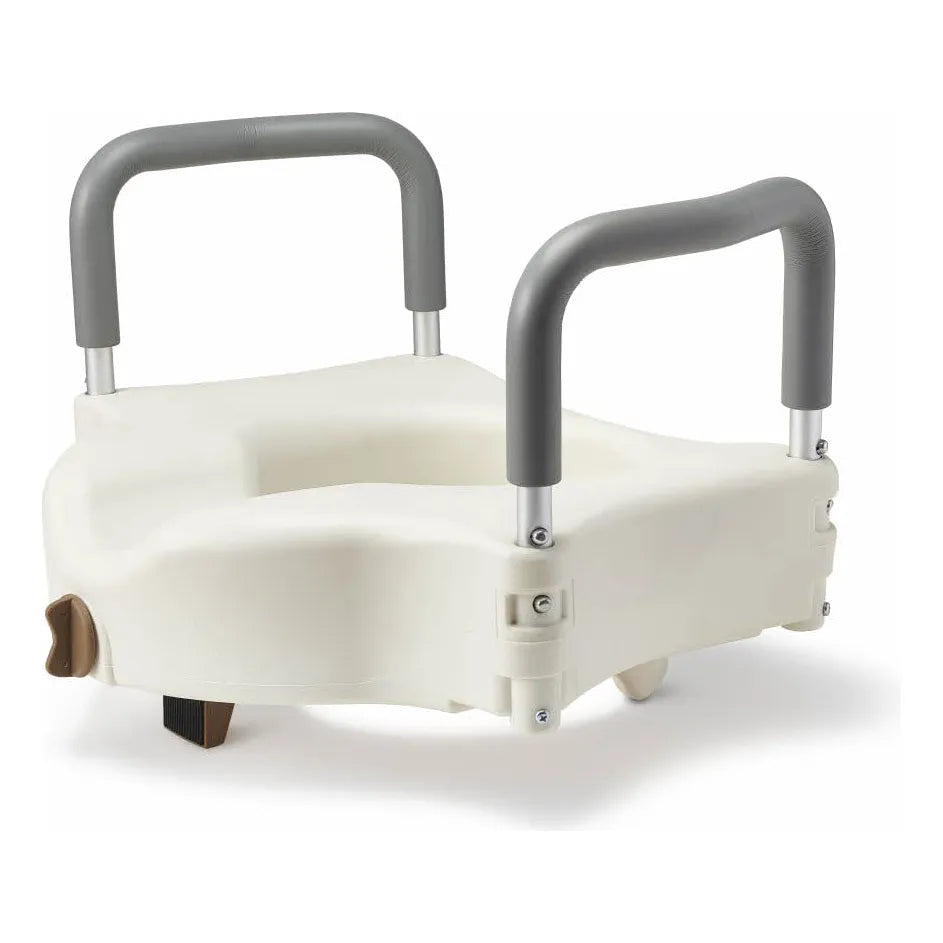 Asiento Inodoro Elevado Bariátrico Con Bloqueo Y Reposabrazos 4 Pulgadas Capacidad 600 Lb