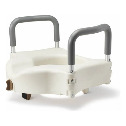 Asiento Inodoro Elevado Bariátrico Con Bloqueo Y Reposabrazos 4 Pulgadas Capacidad 600 Lb