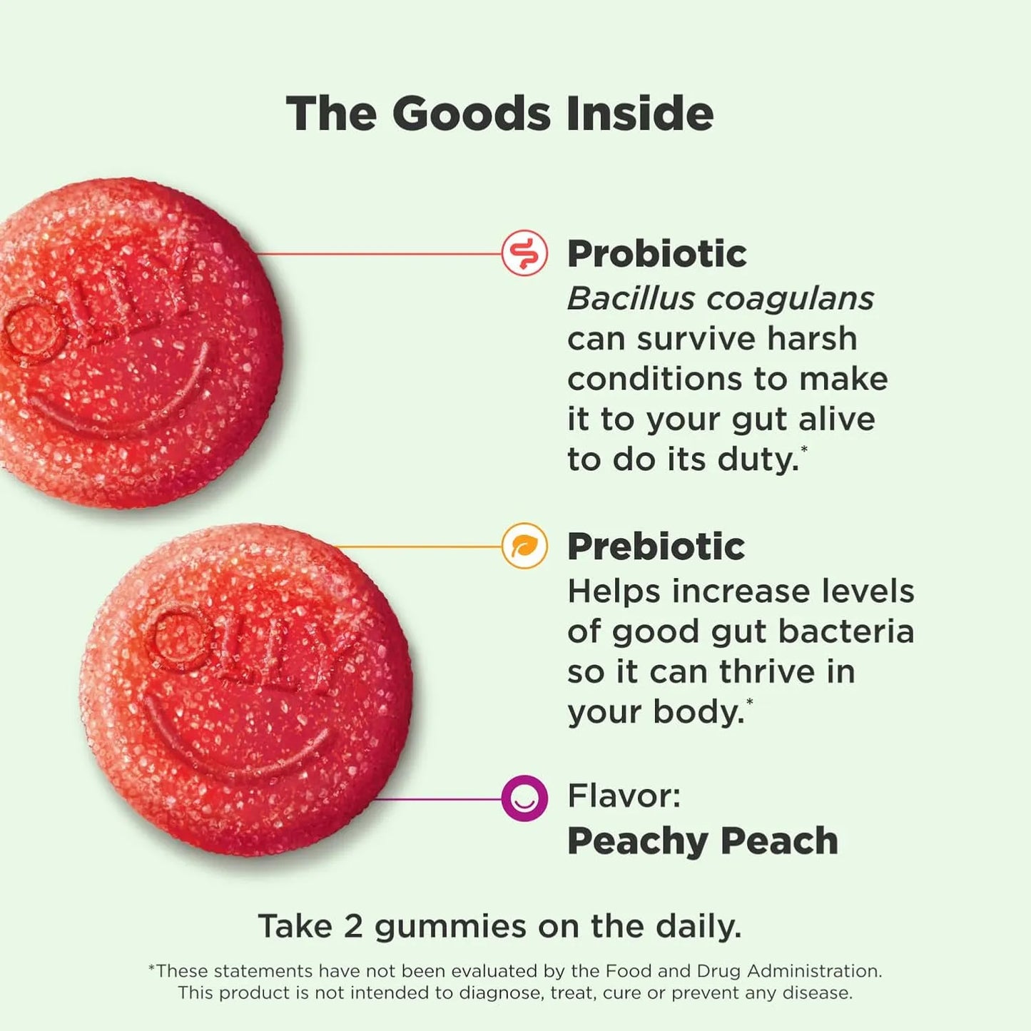 Omitas Olly Probiotic Prebiotic Digestivo Sabor Durazno  - Imagen 7