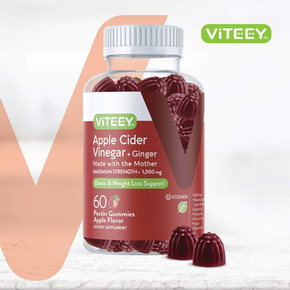 Gomitas De Vinagre De Sidra De Manzana 1000 Mg Con Jengibre Apoyo Inmunologico Y Perdida De Peso