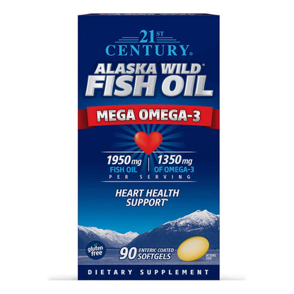 Capsulas Blandas Aceite De Pescado Silvestre Alaska 90 Unidades Corazon Sano Sin Eructos