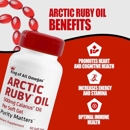 Aceite De Rubí Ártico Omega 3 Con Astaxantina 2 Mg Suplemento Nutricional