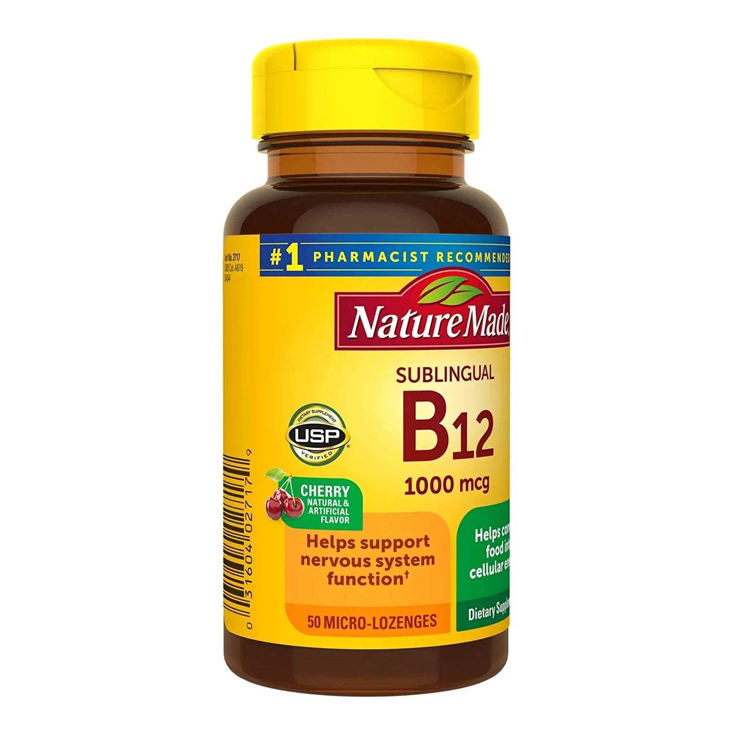 Vitamina B12 1000 Mcg Micro Pastillas Sabor Cereza Paquete De 50 Unid