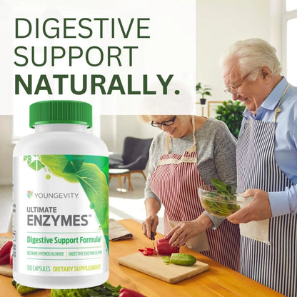 Ultimate Enzymes Cápsulas Digestivas Para Gases Y Hinchazón 120 Caps X4