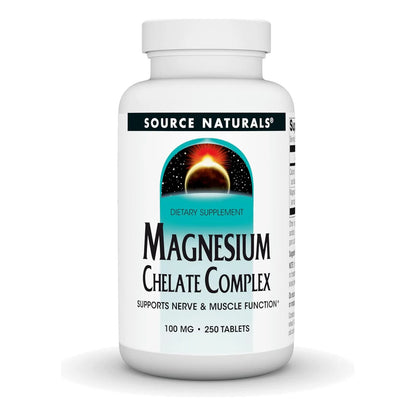 Source Naturals Quelato De Magnesio 250 Tabletas Funcion Nerviosa Y Muscular