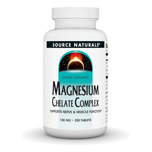Source Naturals Quelato De Magnesio 250 Tabletas Funcion Nerviosa Y Muscular