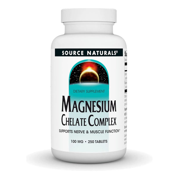 Source Naturals Quelato De Magnesio 250 Tabletas Funcion Nerviosa Y Muscular