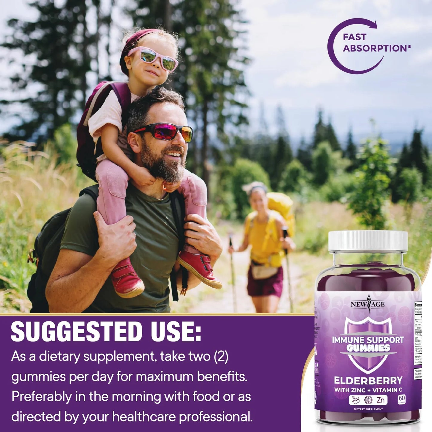 Gomitas Sambucus Elderberry Con Vitamina C Y Zinc 180 Unidades Apoyo Inmune