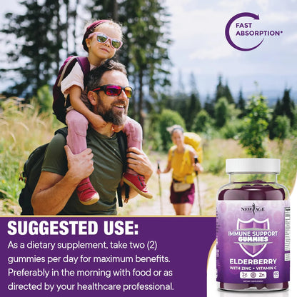 Gomitas Sambucus Elderberry Con Vitamina C Y Zinc 180 Unidades Apoyo Inmune