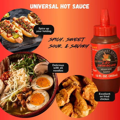 Salsa Picante Sriracha Lao Chile Rojo Dulce Y Ajo Orgánica Vegana