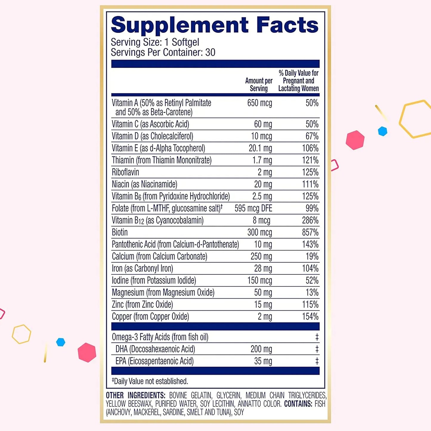 Suplemento Prenatal Enfamom Con Omega 3 DHA Y Calcio Para Embarazo Y Lactancia