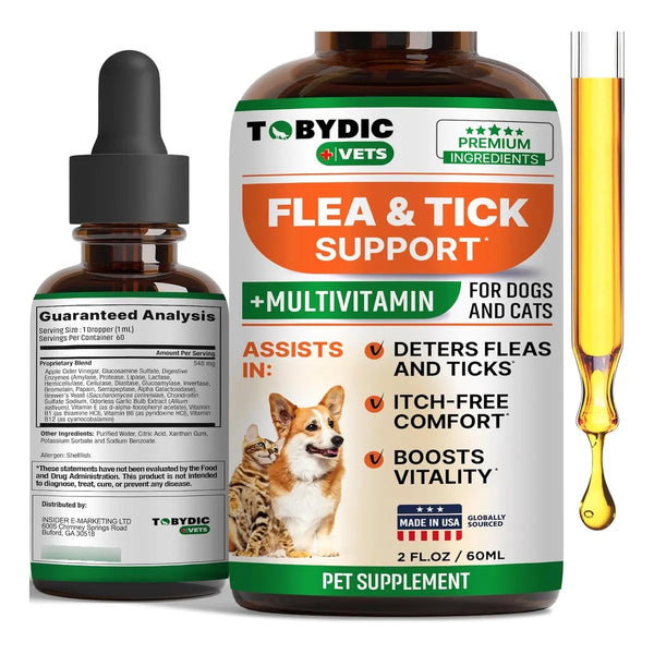 Tratamiento Natural Pulgas Garrapatas Perros Gatos Suplemento Oral Multivitaminico