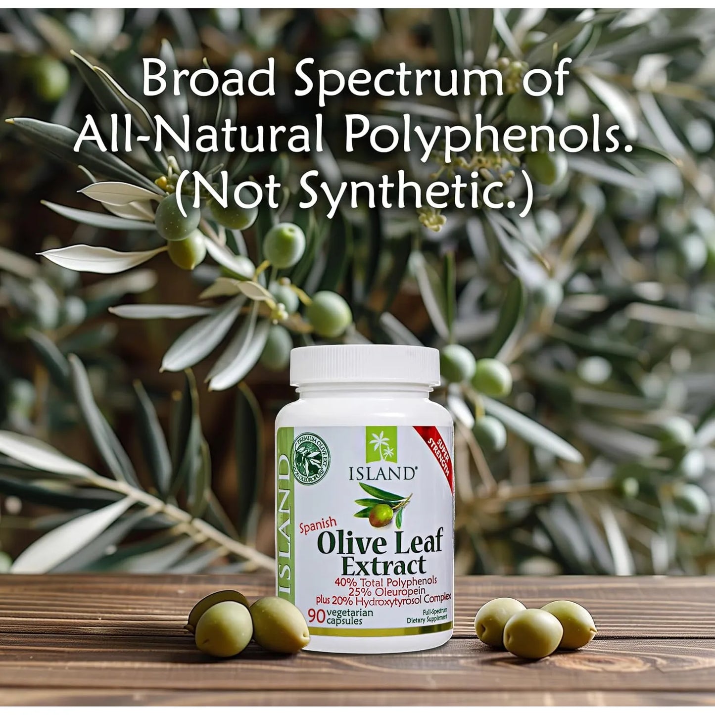 Extracto Hoja De Olivo Europeo 25 Oleuropein 90 Capsulas Island Nutrition