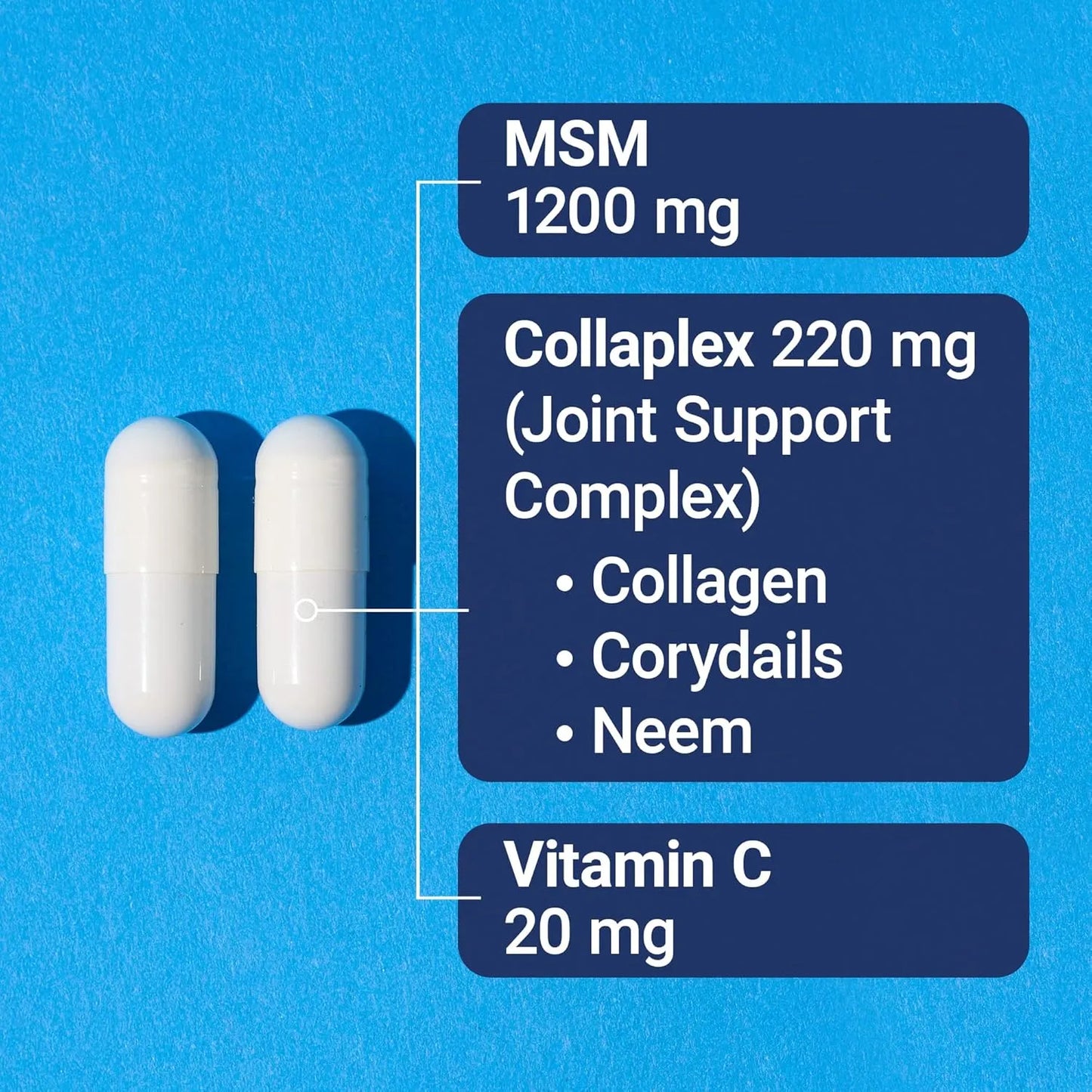 Suplemento Articular MSM Con Colageno Y Vitamina C 120 Capsulas
