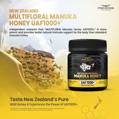 Miel De Manuka Multifloral Cruda Con Uaf1000+ Antioxidante Premium 230% Más Bioactiva