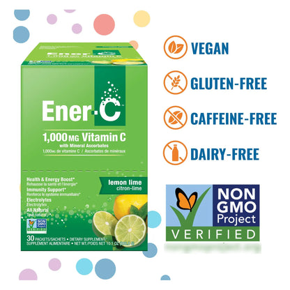 Mezcla Multivitaminica De Electrolitos Sabor Limon Con 1000 Mg De Vitamina C Vegana Sin Gluten
