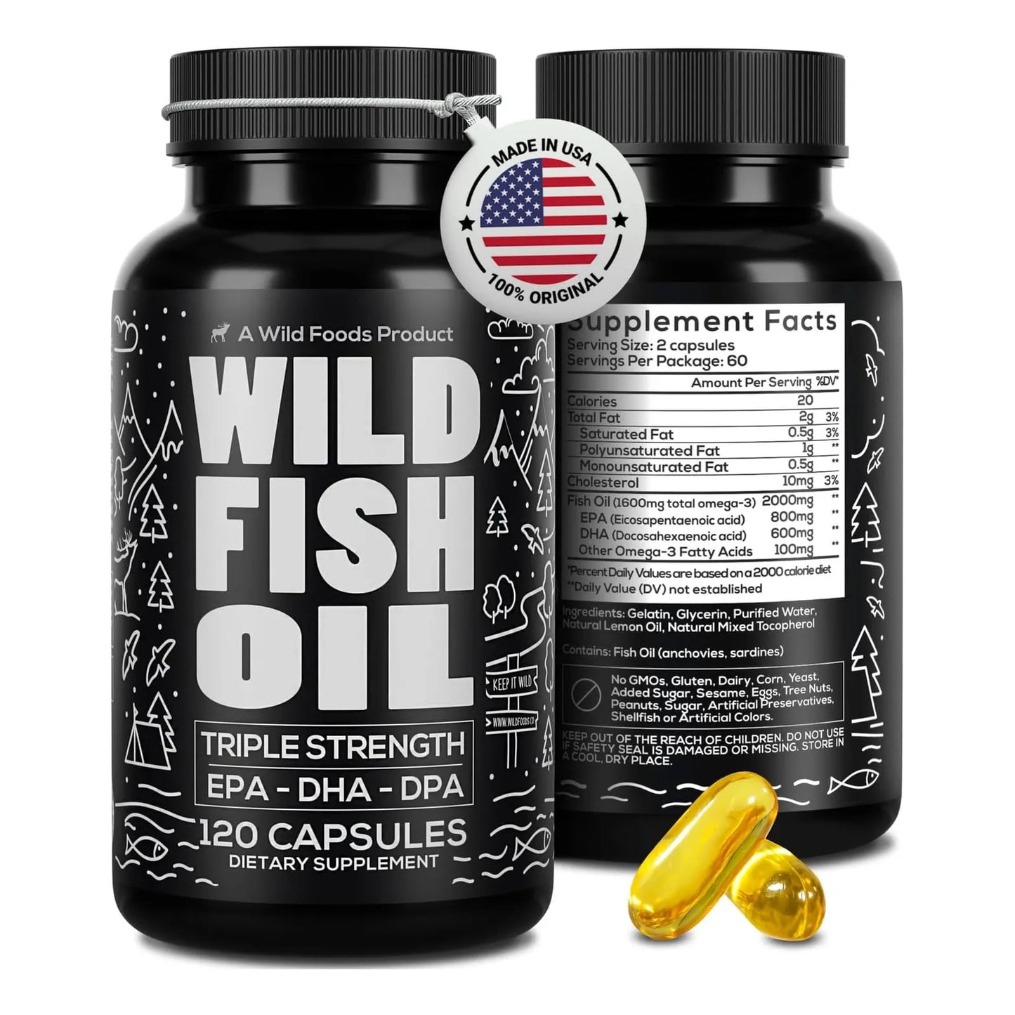 Aceite De Pescado Omega 3 120 Capsulas Burpless Inodoro Dpa Dha Epa