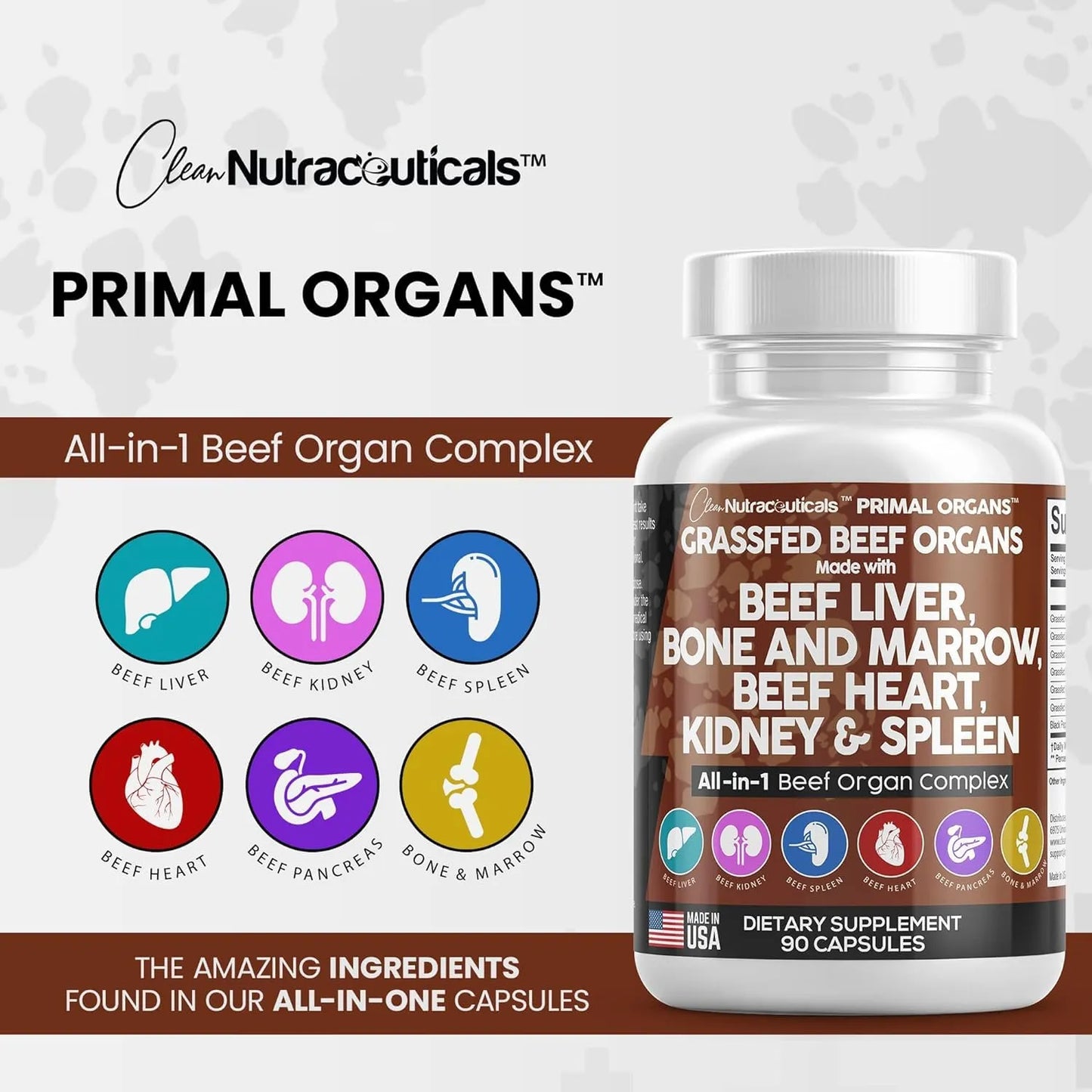 Capsulas De Higado De Res Alimentado Con Pasto 3000 Mg Suplemento Organico Premium