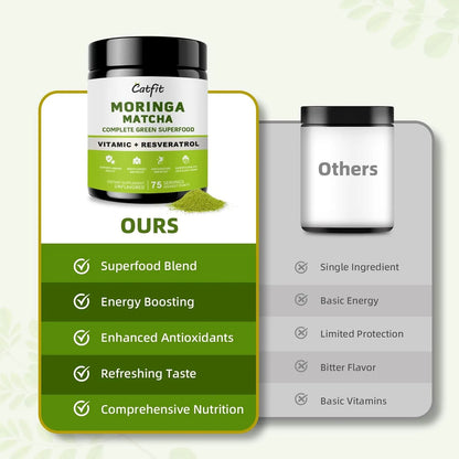 Moringa En Polvo Con Matcha Té Verde Y Resveratrol Superalimento 4 En 1 Para Energía Y Antioxidantes