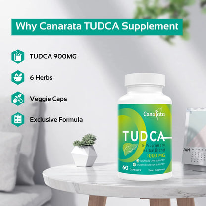 Suplemento TUDCA 1000 Mg Apoyo Hepático 60 Cápsulas Veganas Con Cardo Mariano Y Hierbas
