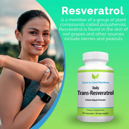 Capsulas De Trans Resveratrol Antioxidante Natural 600 Mg 60 Unidades Vegano