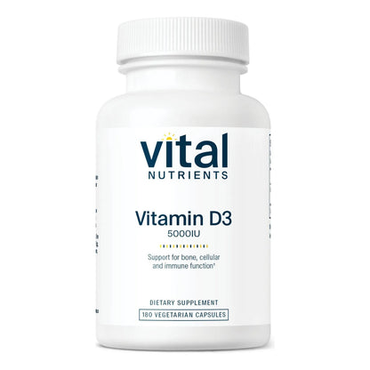 Vitamina D3 5000 UI 180 Cápsulas Huesos Dientes Músculos Saludables