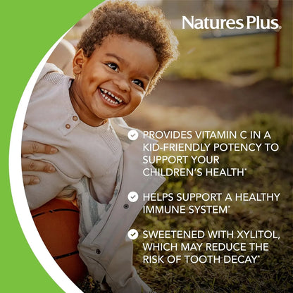Vitamina C Masticable Para Niños Sabor Naranja Natural NaturesPlus 90 Tabletas