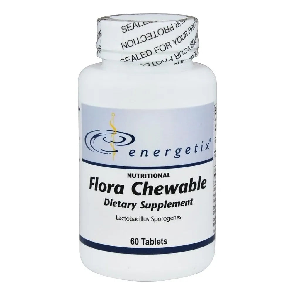 Tabletas Masticables Energéticas Flora 60 Unidades Sabor Frutal