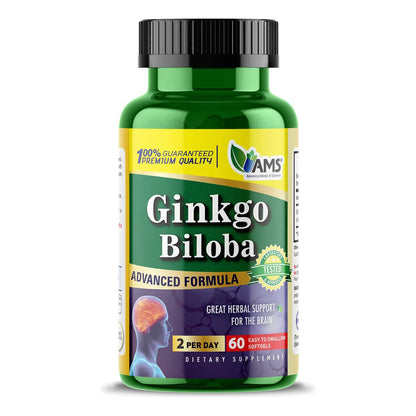 Ginkgo Biloba 60mg 60 Cápsulas Blandas Suplemento Para Memoria Y Concentración