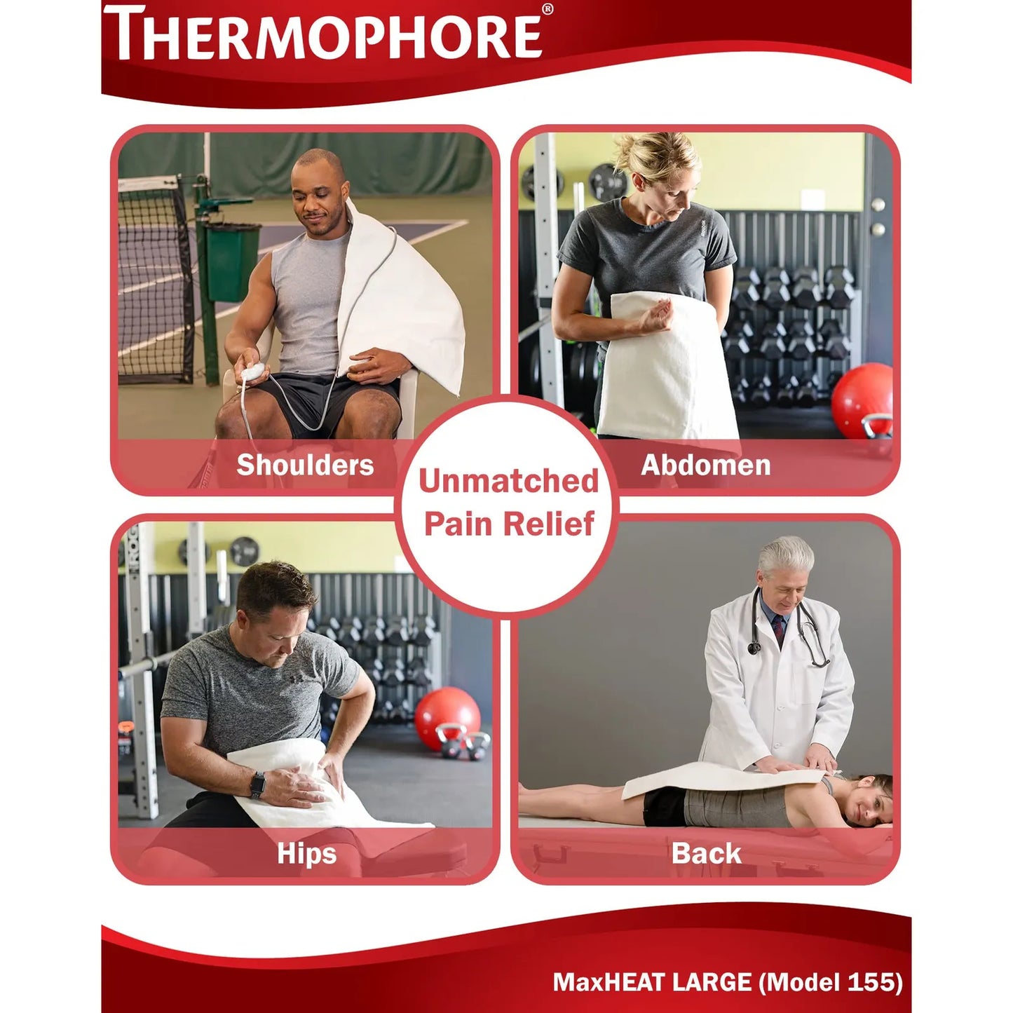 Almohadilla Terapéutica Para Artritis 155 Cm Calor Húmedo Intenso Alivio Dolor