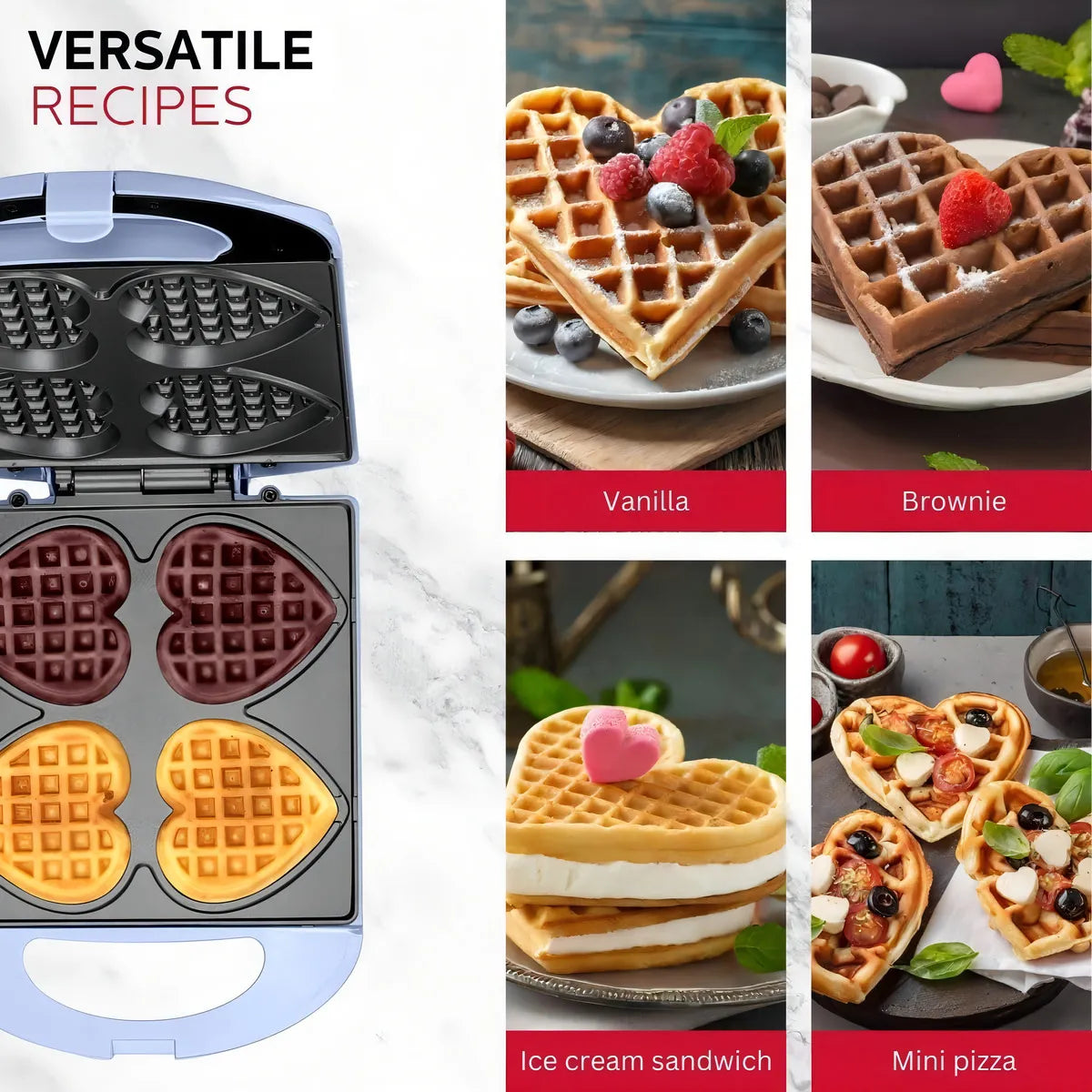 Waflera Electrica Holstein Housewares Wafflera Mshf 09031R Antiadherente Lavanda 110V