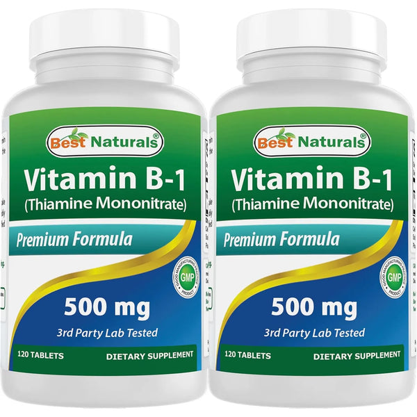 Vitamina B1 Mononitrato De Tiamina 500 Mg 120 Tabletas Energía y Bienestar