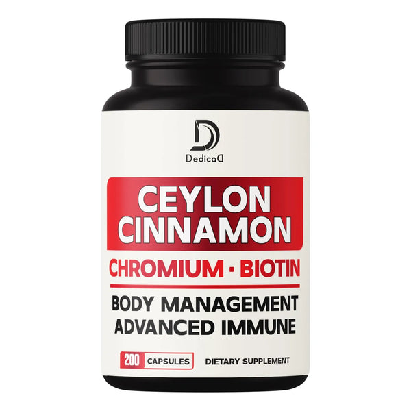 Cápsulas De Canela De Ceilán 13 En 1 Con Picolinato De Cromo Y Biotina 200 Unidades