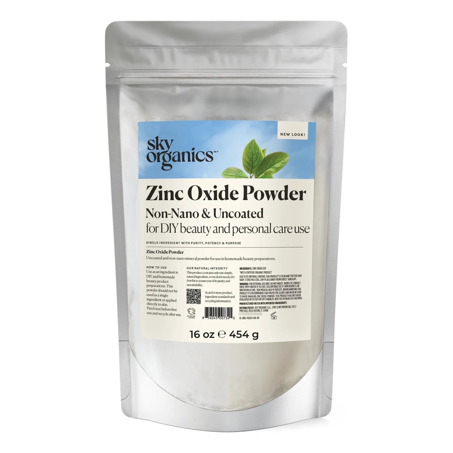 Óxido De Zinc Polvo 450g Grado Cosmético Para Protectores Solares Y Cremas