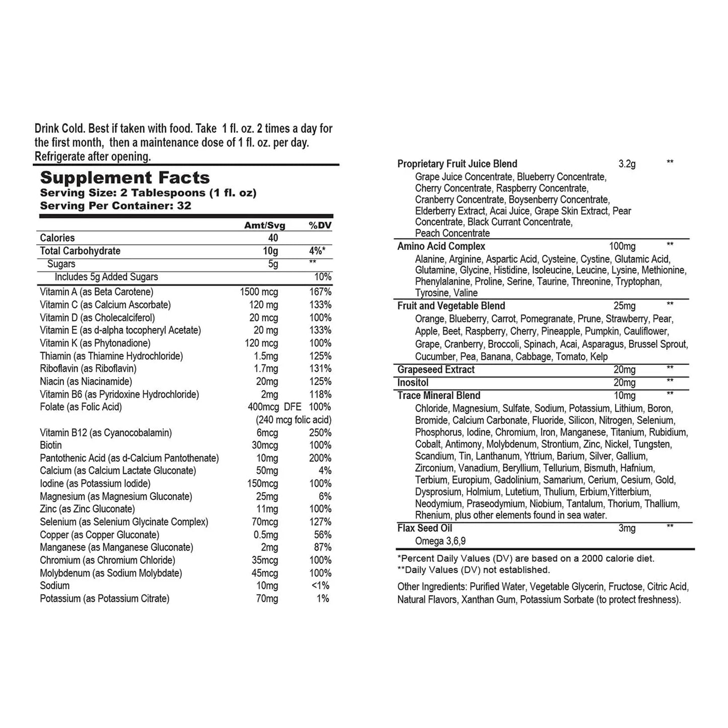 Multivitaminico Liquido Balanced Essentials 946ml Sabor Very Berry Suplemento Nutricional