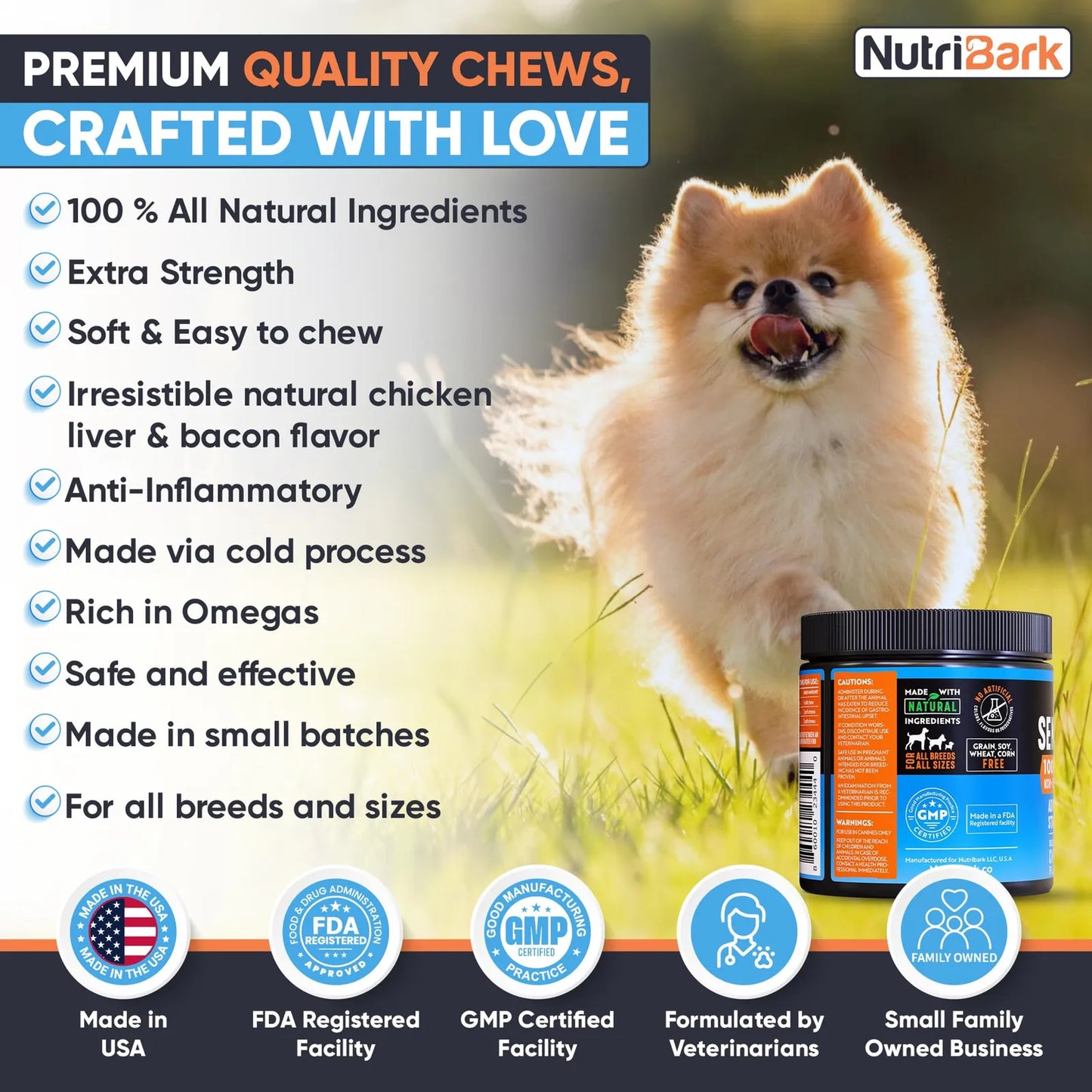 Suplemento Masticable Para Perros Mayores Con 1000 Mg De Glucosamina Y Condroitina