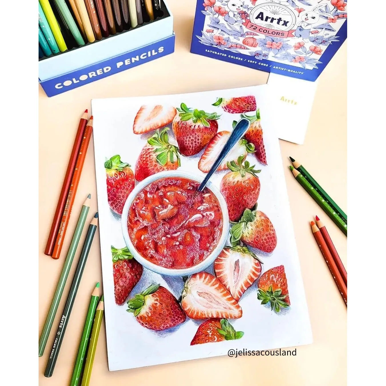 Juego De 72 Lápices De Colores Arrtx Núcleo Suave Profesionales Para Arte Y Dibujo