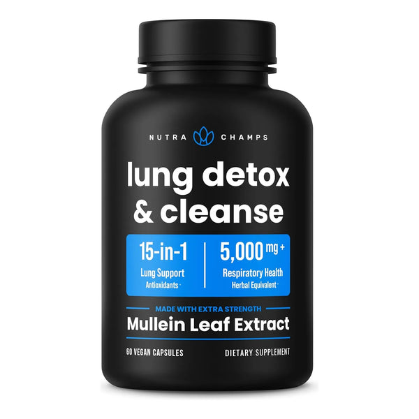 Cápsulas De Hoja De Gordolobo Limpieza Pulmonar 15 En 1 Fórmula Avanzada Para Respirar Mejor