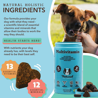 Masticables Naturales Multivitamínicos Para Perros 180 Piezas Sabor Mantequilla De Maní Y Tocino