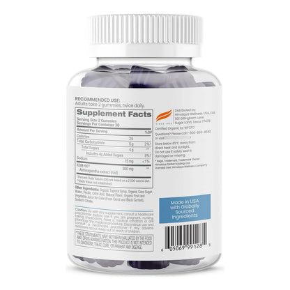 Gomitas Orgánicas KSM66 Ashwagandha Sabor Mora Alivio Estrés Energía