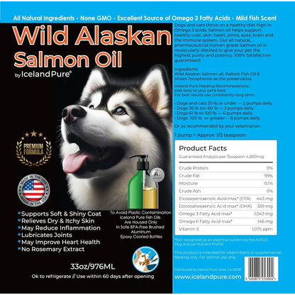 Aceite De Salmón Salvaje De Alaska Para Perros Y Gatos Suplemento Líquido Omega 3