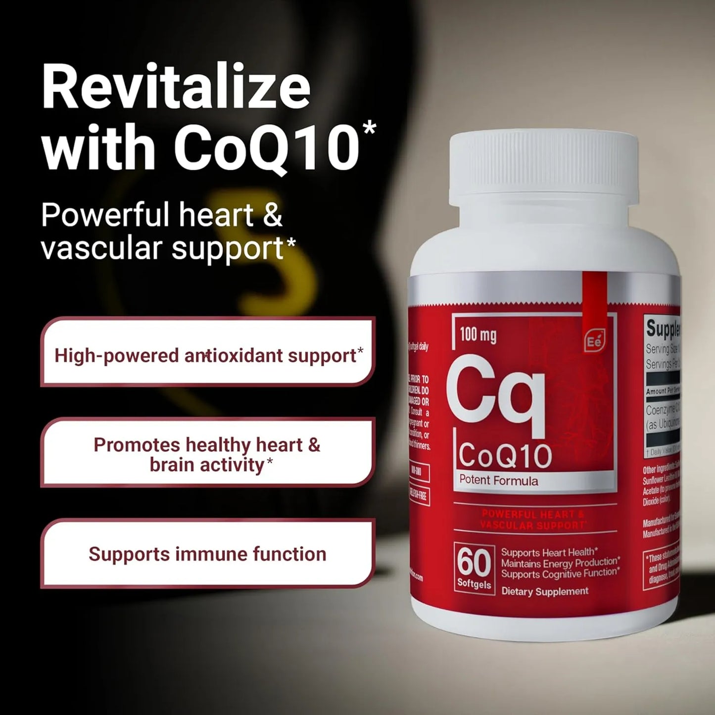 Capsulas Blandas Coq10 100 Mg Soporte Cardiovascular Y Cerebral 60 Unidades