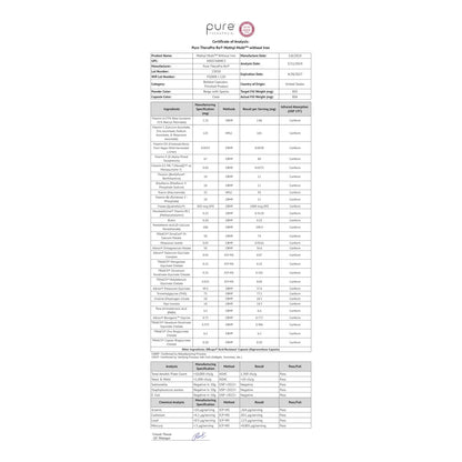 Multivitaminico Metilado Sin Hierro 60 Dias Metil B12 5 MTHF Apoyo MTHFR