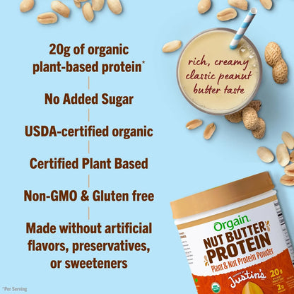 Proteína En Polvo Orgánica De Mantequilla De Nuez Vegana Sin Gluten