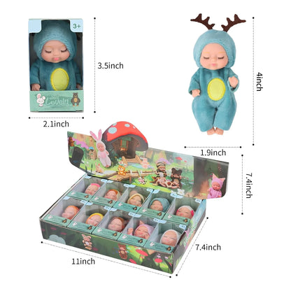 Set 10 Muñecas Reborn 10 Cm Ropa Animal Regalo Ideal Niños