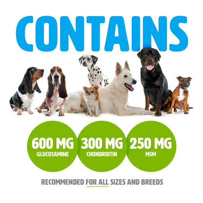 Golosinas Masticables De Glucosamina Para Perros Con Condroitina Y MSM - 120 Unidades