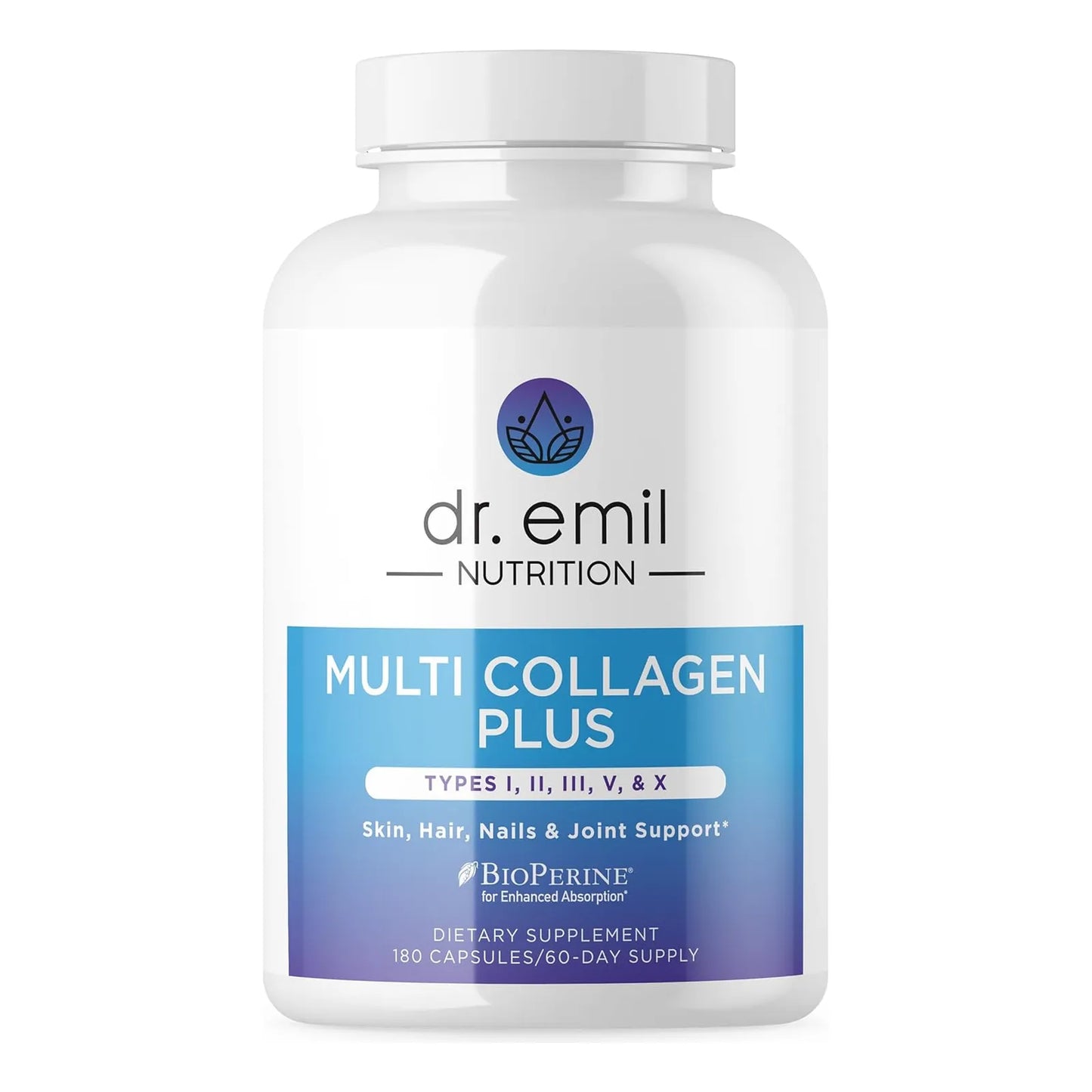 Cápsulas De Colágeno Múltiple Dr Emil Nutrition 180 Unidades Cabello Piel Uñas Articulaciones