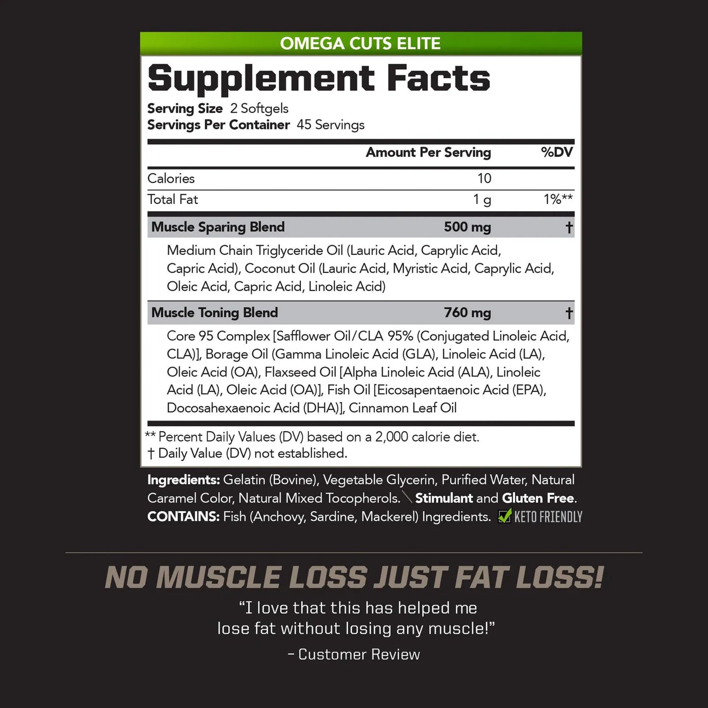Omega Cuts Elite Formula Perdida De Grasa Y Definicion Muscular Con Cla Y Mct